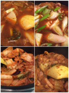 お出汁をベースにキムチ鍋